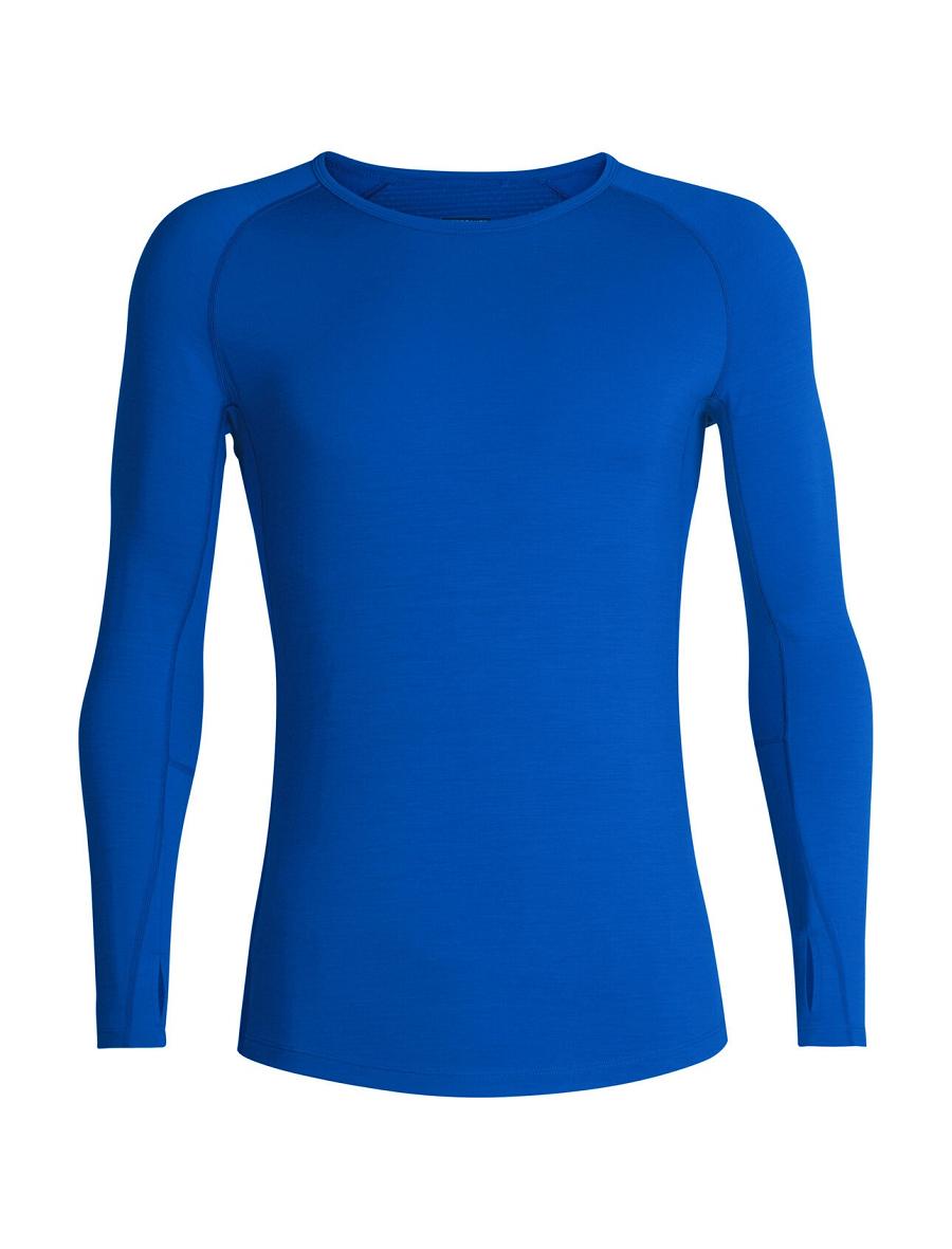 Base Layers Icebreaker BodyfitZone™ Merino 200 Zone Long Sleeve Thermal Crewe Top Męskie Niebieskie | PL 1591AHKP